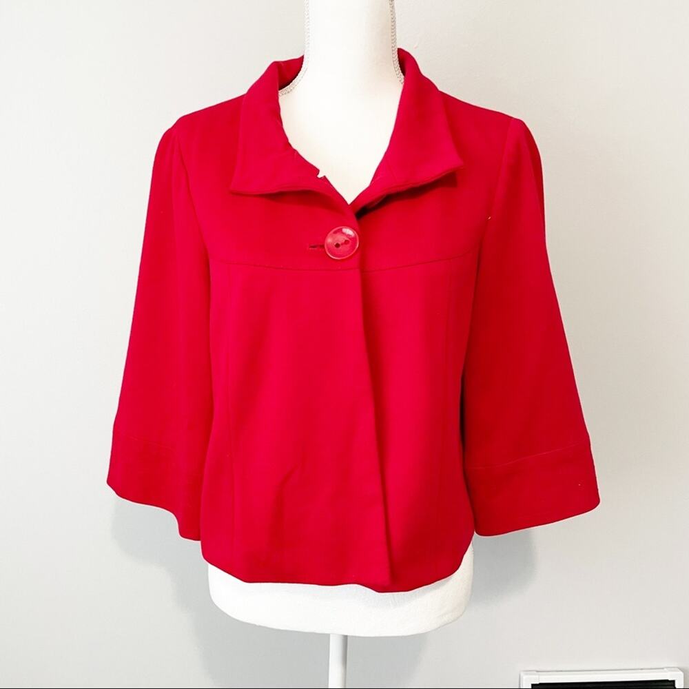 Sandro red cape jacket size medium petite